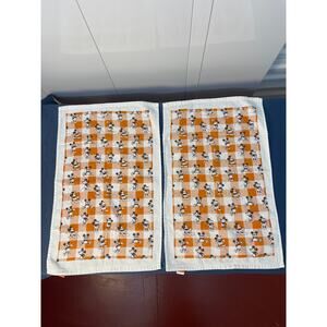 Disney Mickey Mouse Hand Dish Towels‎ Set of 2 Orange and White